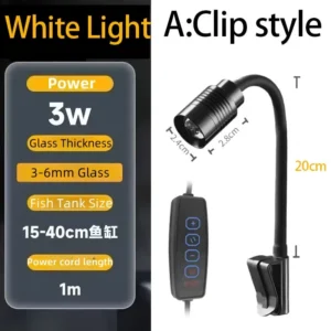 Mini lampa LED COB do akwarium - reflektor do roślin wodnych A