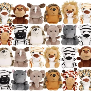Mini pluszowe zwierzątka safari - zestaw maskotek 12pcs
