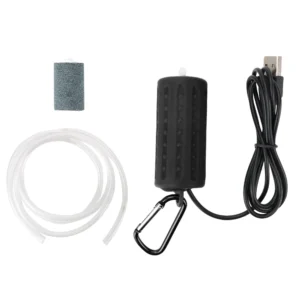 Mini pompa powietrza USB do akwarium — cicha i energooszczędna Czarny