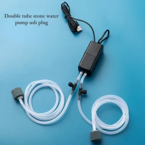 Mini pompa powietrza USB do akwarium z kamieniem napowietrzającym Czarny