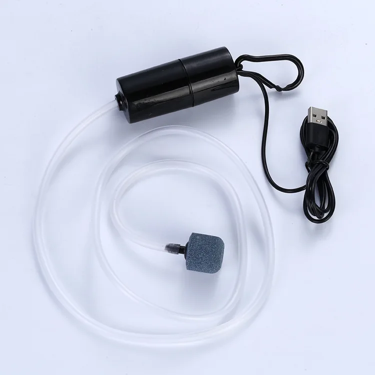 Mini pompa tlenowa USB do akwarium przenośna i cicha Czarny