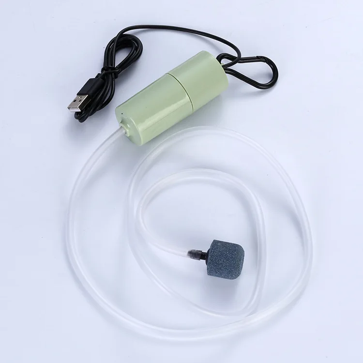Mini pompa tlenowa USB do akwarium przenośna i cicha Zielony