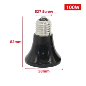 Mini stożkowa ceramiczna lampa na podczerwień dla węży i gadów 220-240V Jasnoszary