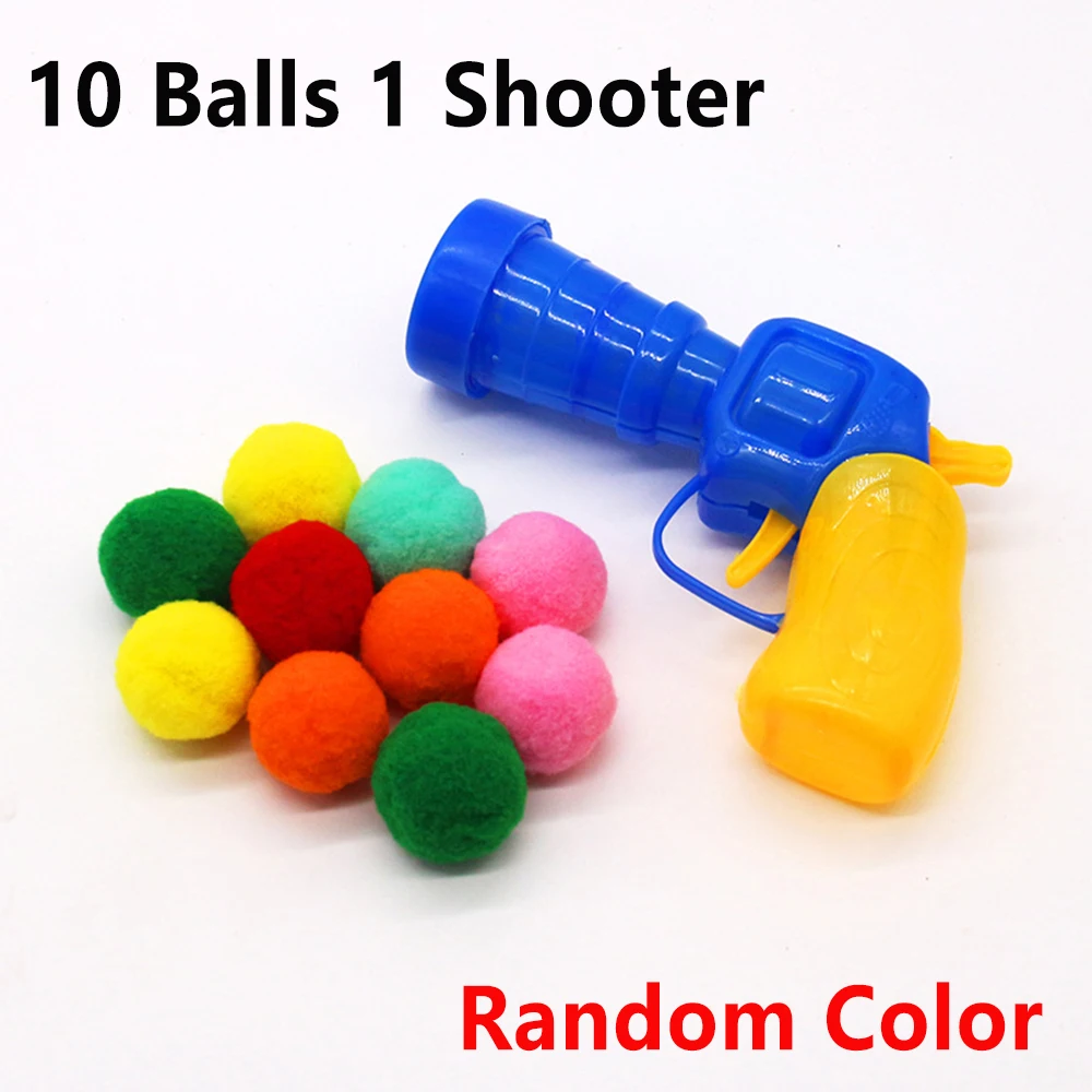 Mini strzelanka piłkami pluszowymi dla kota — pom pom set Biały
