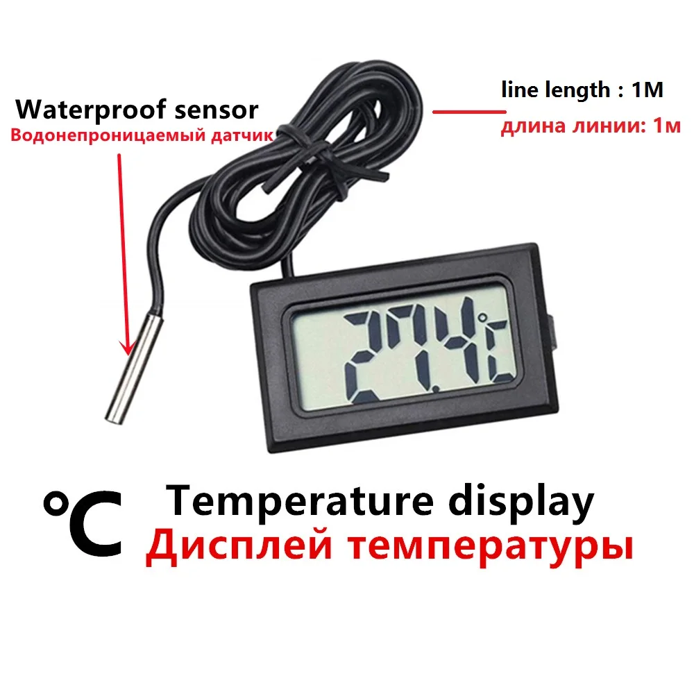 Mini termometr higrometr LCD do akwarium i inkubatora Pomarańczowy