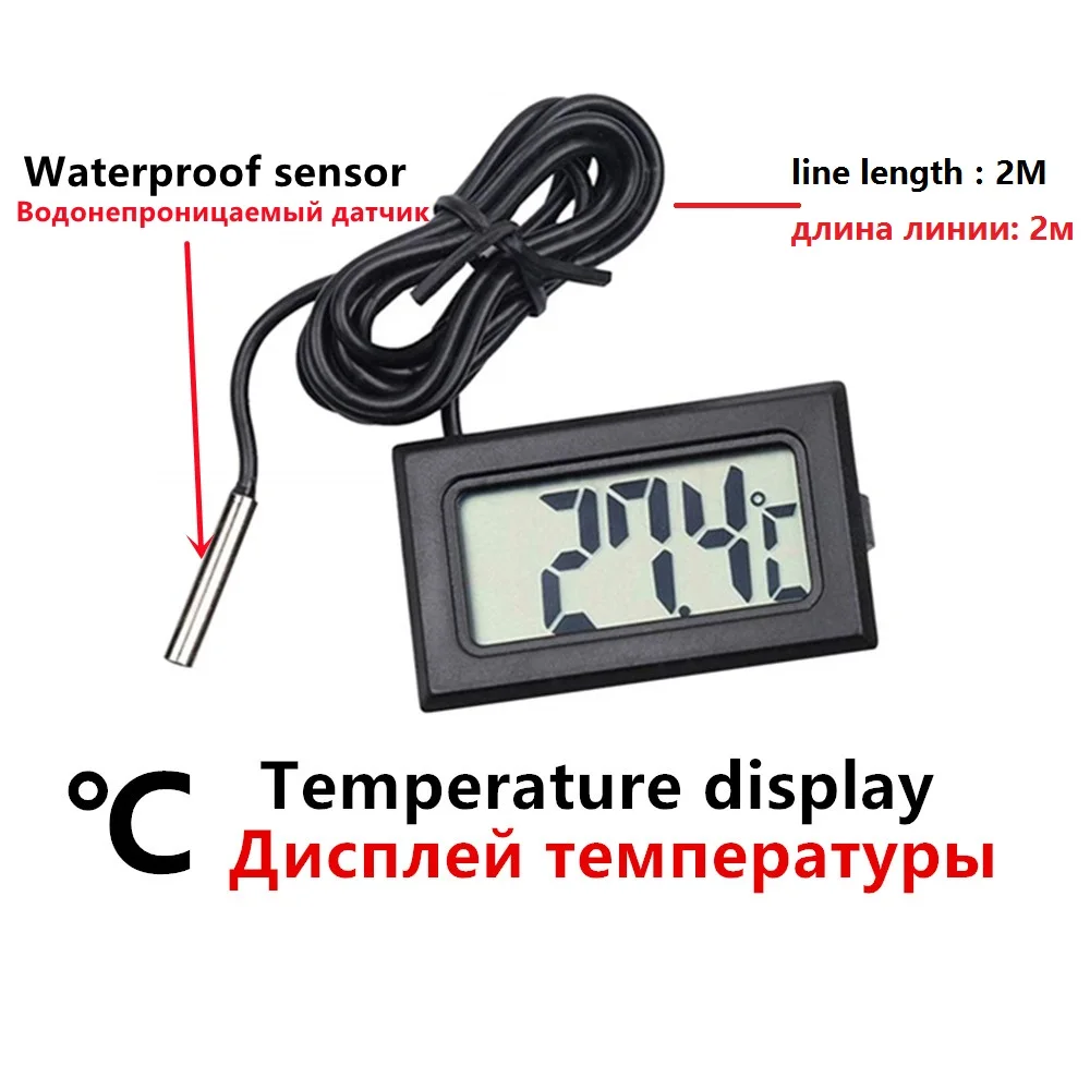 Mini termometr higrometr LCD do akwarium i inkubatora Zielony