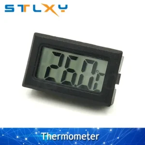 Mini termometr higrometr LCD czarno-biały — czujnik temperatury i wilgotności Złoto