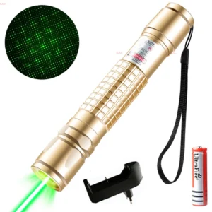 Mini zielony wskaźnik laserowy dla kota z baterią – interaktywna zabawka LED Złoto