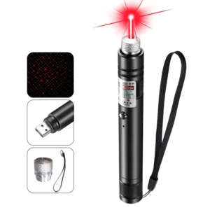 Miniaturowy wskaźnik laserowy USB dla kota z animacją LED Złoto