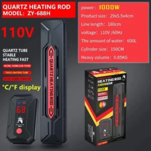 Mocna grzałka akwariowa 300W-1200W z automatycznym termostatem Czerwony
