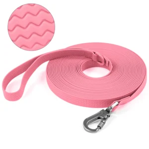 Mocna smycz z PVC dla dużego psa — antypoślizgowa, wodoodporna, 1,8–10m Różowy