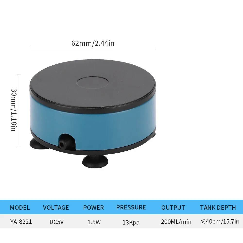 Nano pompka powietrza USB DC5V do akwarium z rybkami Betta i żółwiami Biały