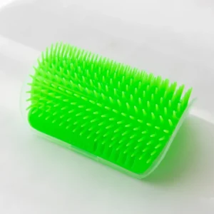 Narożna szczotka masująca dla kota do przyklejenia na ścianę Jasnozielony
