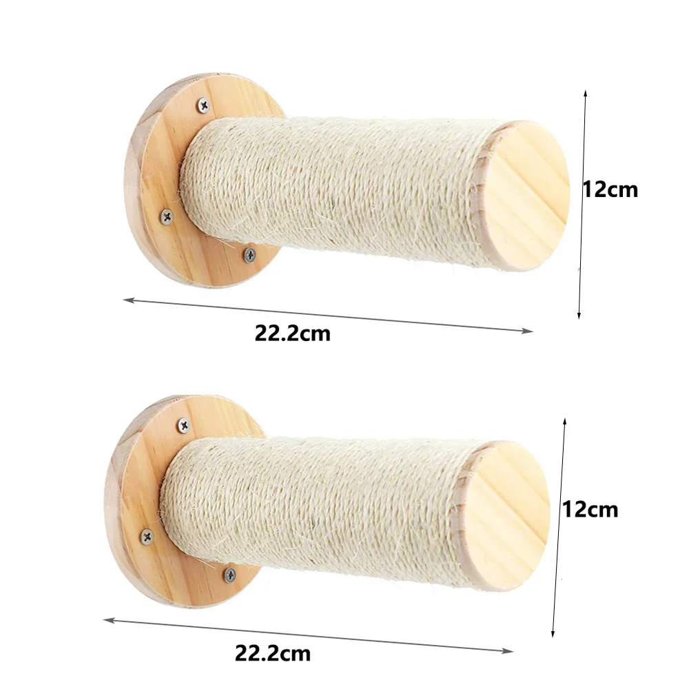 Naścienny drapak dla kota z platformą, hamakiem i drabiną linową Fioletowy