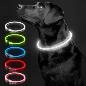 Obroża LED DIY dla psa świecąca w ciemności USB Niebieski