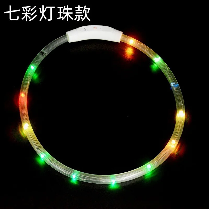 Obroża LED TPU dla psa 70 cm akumulatorowa USB Głęboki niebieski