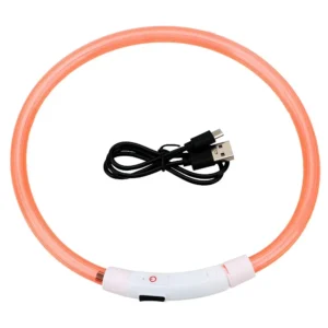 Obroża LED ze świecącą smyczą USB dla dużego psa Fioletowy