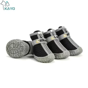 Oddychające buty dla psa i kota z odblaskami na spacer Czarny