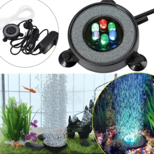 Okrągła lampa LED bąbelkowa do akwarium – dekoracyjna zmiana kolorów Szary