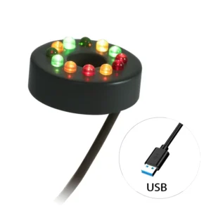 Okrągła lampka LED USB do akwarium i fontanny – dekoracyjne podświetlenie Czarny