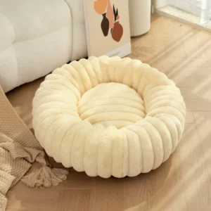 Okrągłe legowisko sofa dla dużego psa i kota całoroczne żółty