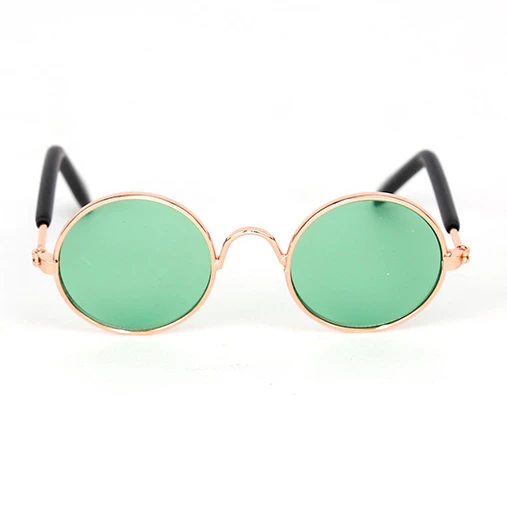 Okrągłe okulary dla kota i psa do zdjęć, w stylu vintage Jasnożółty
