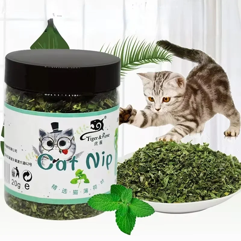 Organiczna suszona kocimiętka naturalna dla kota Biały