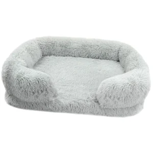 Ortopedyczna sofa dla psa z pianką memory i sztucznym futrem Szary