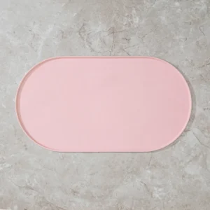 Owalna silikonowa mata pod miski dla psa 45,5x24,5 cm Biały
