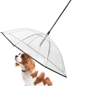 Parasol dla małego psa ze smyczą i uchwytem J Jasny