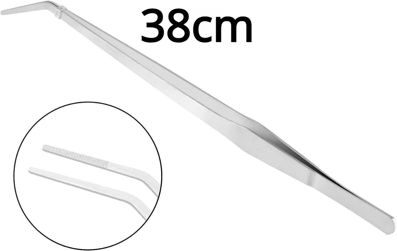 Pęseta 38/48 cm ze stali nierdzewnej do akwarium i sadzenia roślin wodnych Czarny