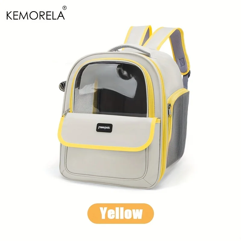 Plecak z przezroczystą kapsułą kosmiczną dla kota i psa KEMORELA Czerwony