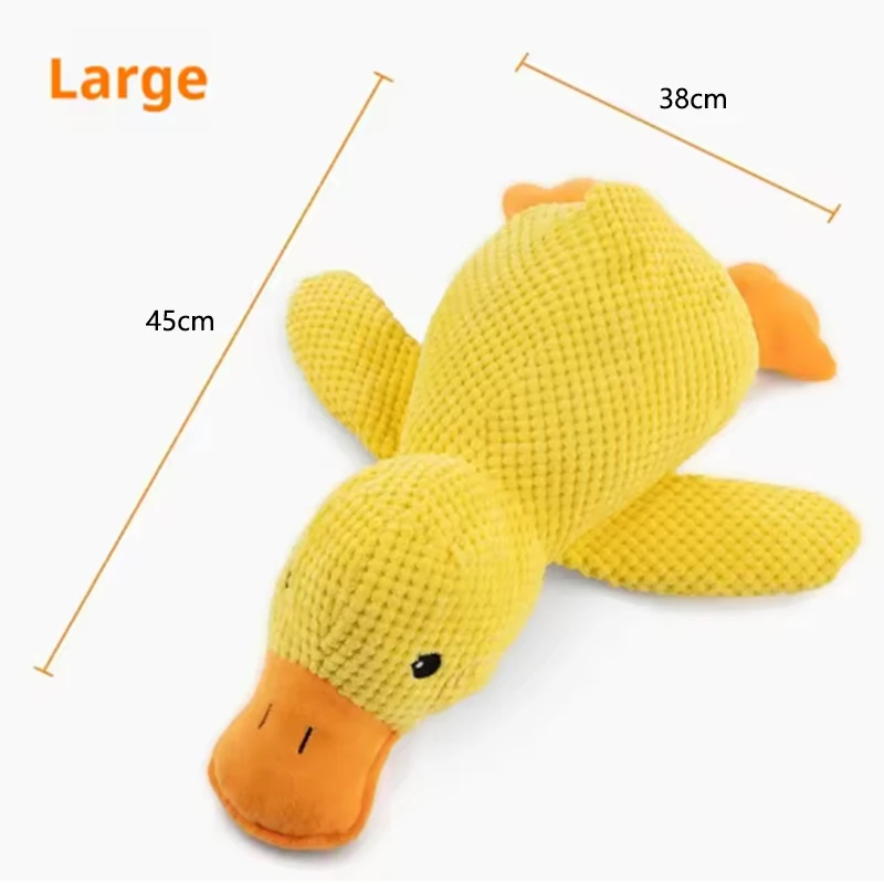Pluszowa zabawka kaczka piszcząca dla dużego psa — szlifowanie zębów Biały
