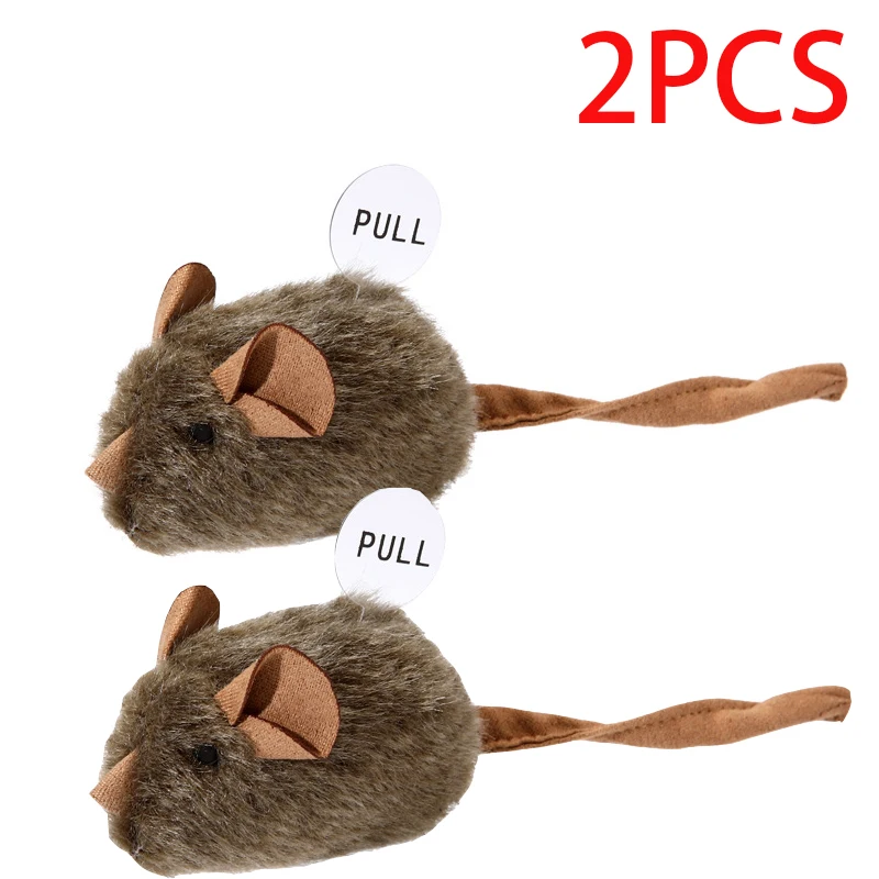 Pluszowa myszka dla kota z piszczałką 2PCS