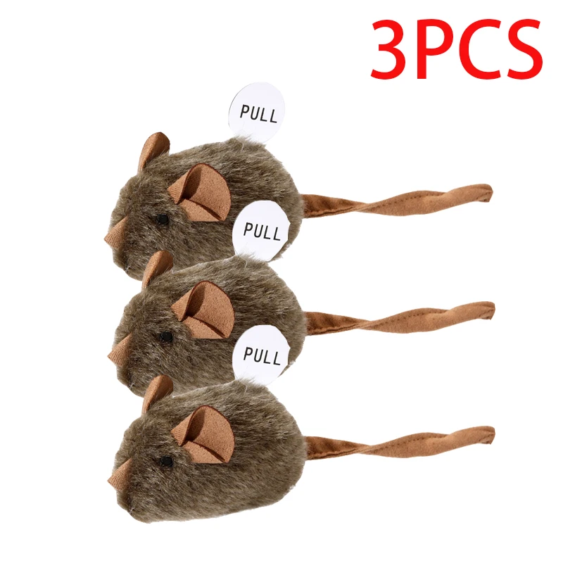 Pluszowa myszka dla kota z piszczałką 3PCS