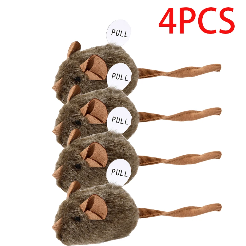 Pluszowa myszka dla kota z piszczałką 4PCS