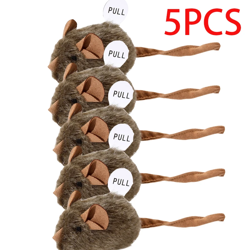 Pluszowa myszka dla kota z piszczałką 5PCS
