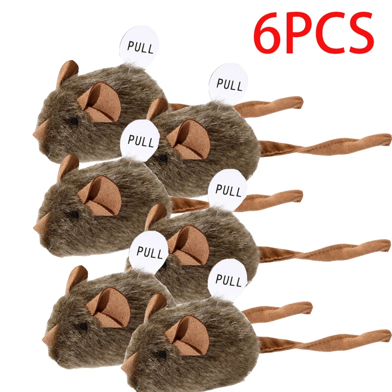 Pluszowa myszka dla kota z piszczałką 6PCS