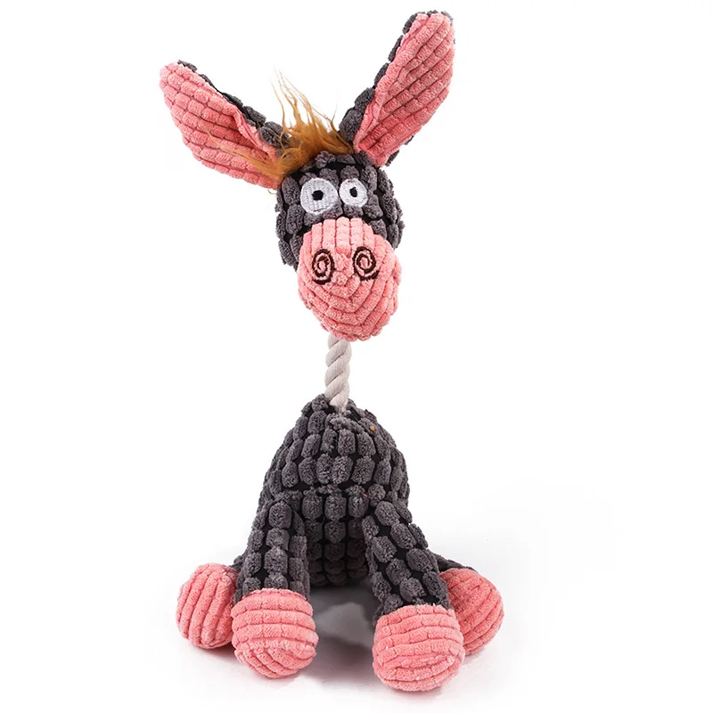 Pluszowa piszcząca zabawka dla psa - zwierzątka Donkey