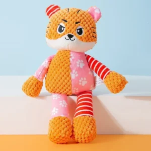 Pluszowa zabawka dla psa i kota, piszcząca z gryzakiem Tiger