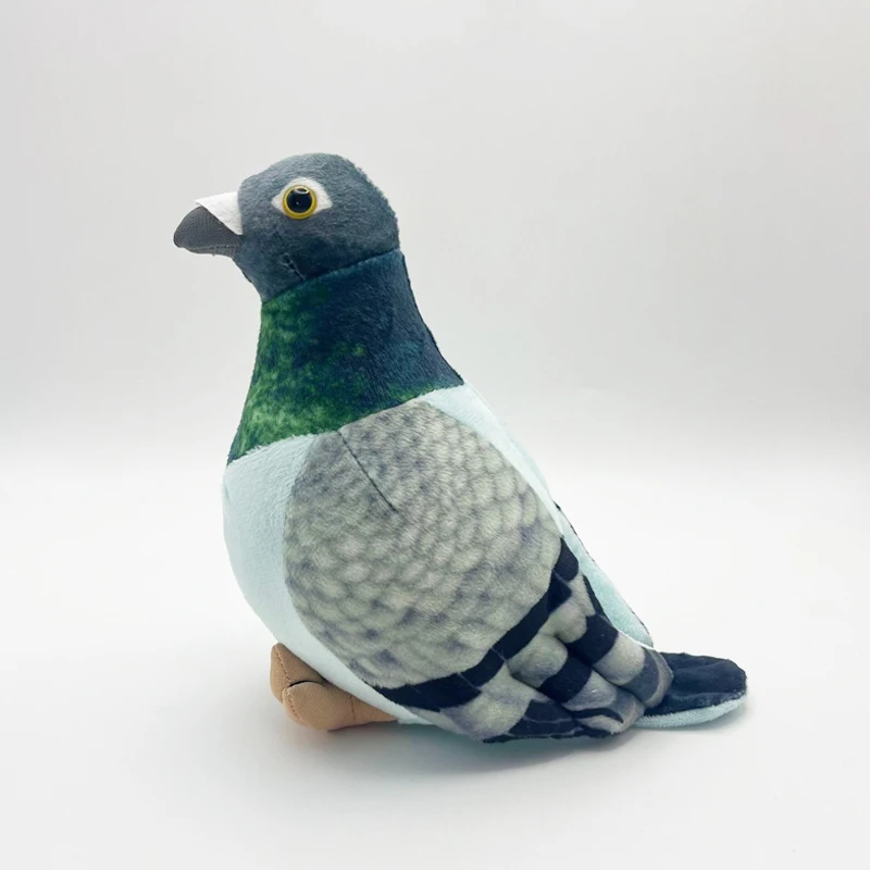 Pluszowy gołąb dla kota i psa - maskotka 20 cm Zielony