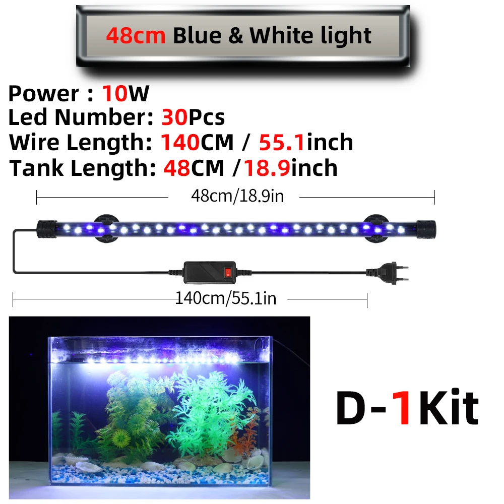 Podwodna lampa LED z klipsem do akwarium 220V do roślin i dekoracji Czerwony