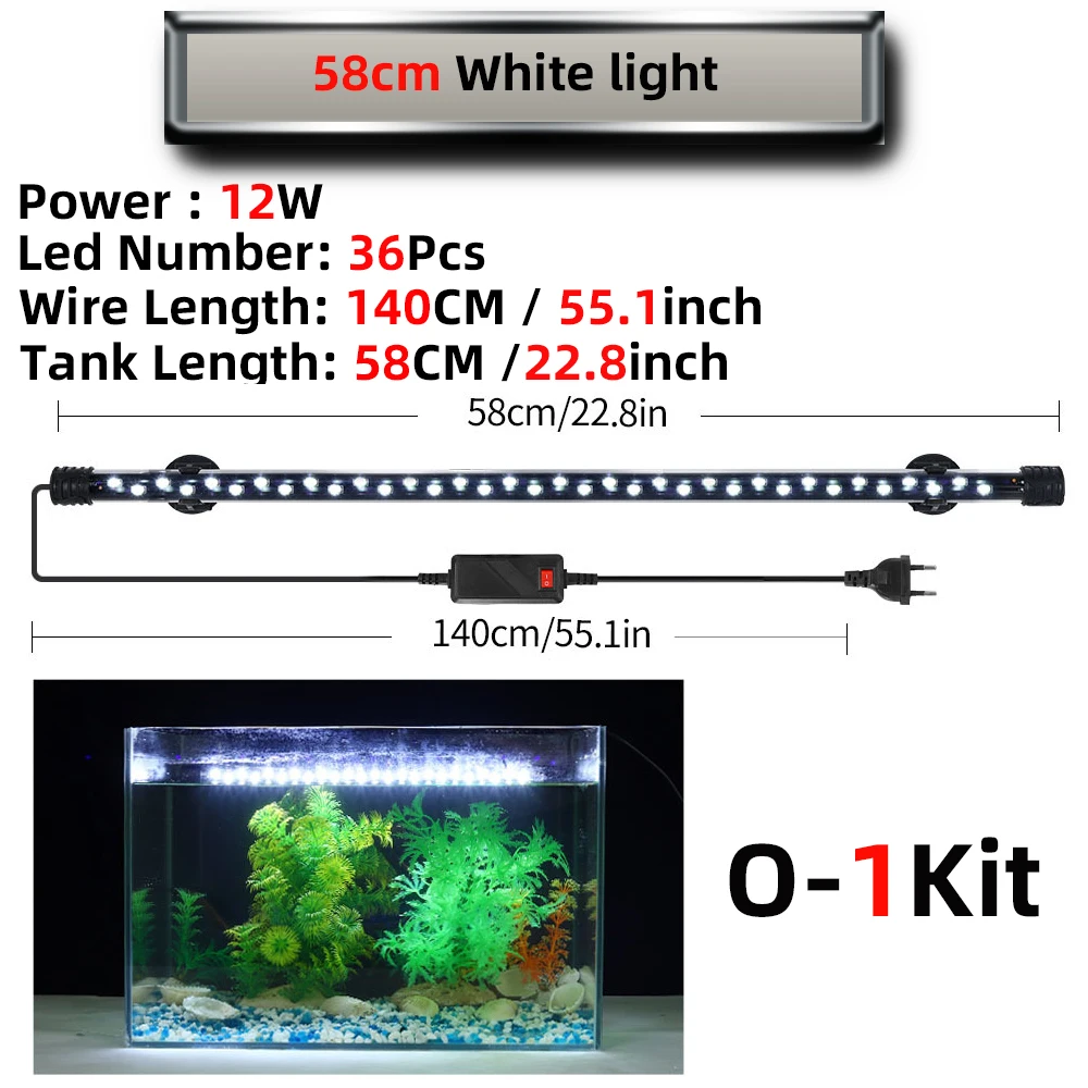 Podwodna lampa LED z klipsem do akwarium 220V do roślin i dekoracji Jasnozielony
