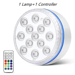 Podwodna lampa LED RGB IP68 z pilotem - oświetlenie do akwarium 1 lamp 1 controller