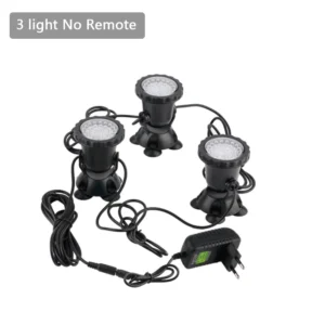 Podwodna lampa RGB LED do akwarium IP68 3 lampy bez pilotu