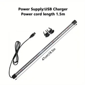 Podwodna listwa LED do akwarium USB wielokolorowa 17-47 cm Czerwony