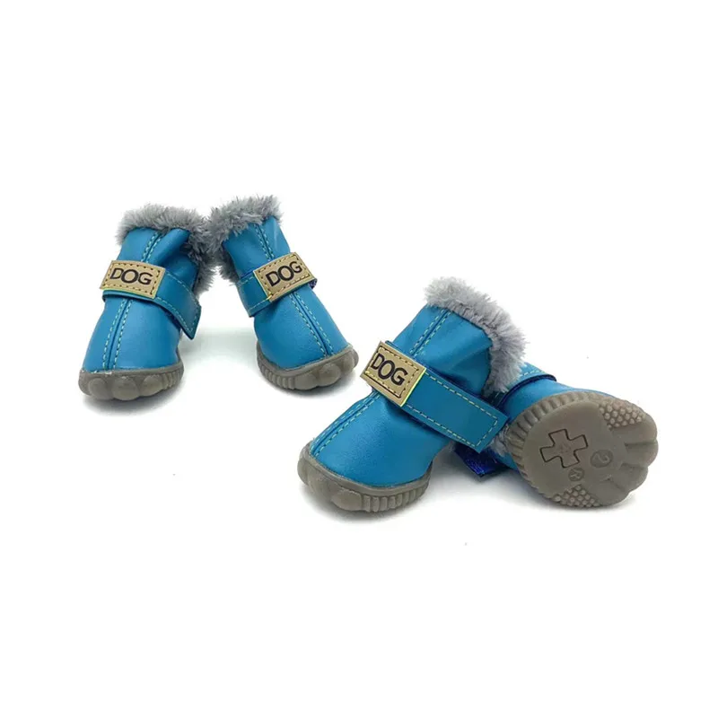 Polarowe buty dla małego psa – ocieplane, wodoodporne, na mróz Niebieski
