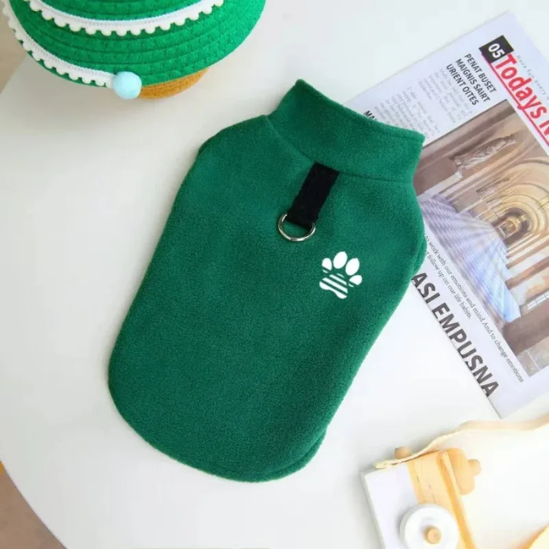 Polarowy sweter dla psa jesienno-zimowy dla buldoga i chihuahua Czarny