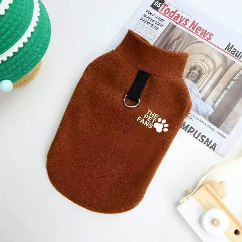 Polarowy sweter dla psa jesienno-zimowy dla buldoga i chihuahua Różowy