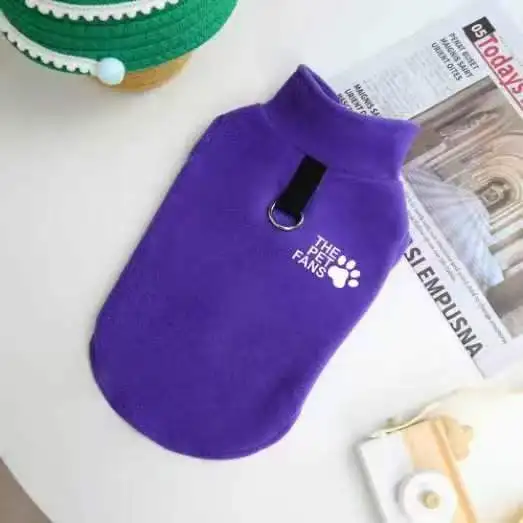 Polarowy sweter dla psa jesienno-zimowy dla buldoga i chihuahua żółty